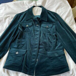 Women's Jones New York Signature Teal Velvet Jacket, Size Large
